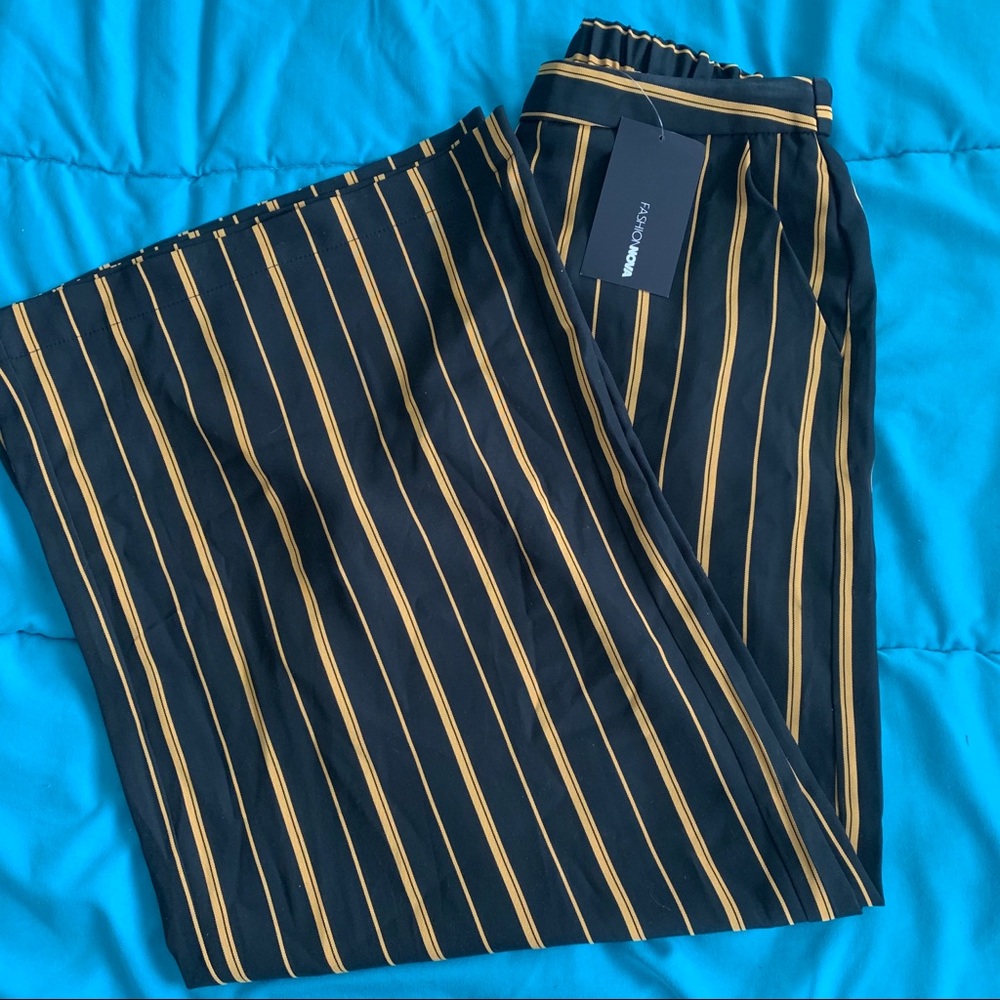 Classy High Waisted Wide Leg Striped Pants NWT